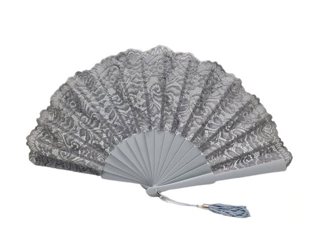 Ceremony Fan for Maid of Honour with Silver Lace